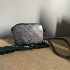 Kurt Geiger Kensington, Gunmetal Silver Camera Crossbody Bag
